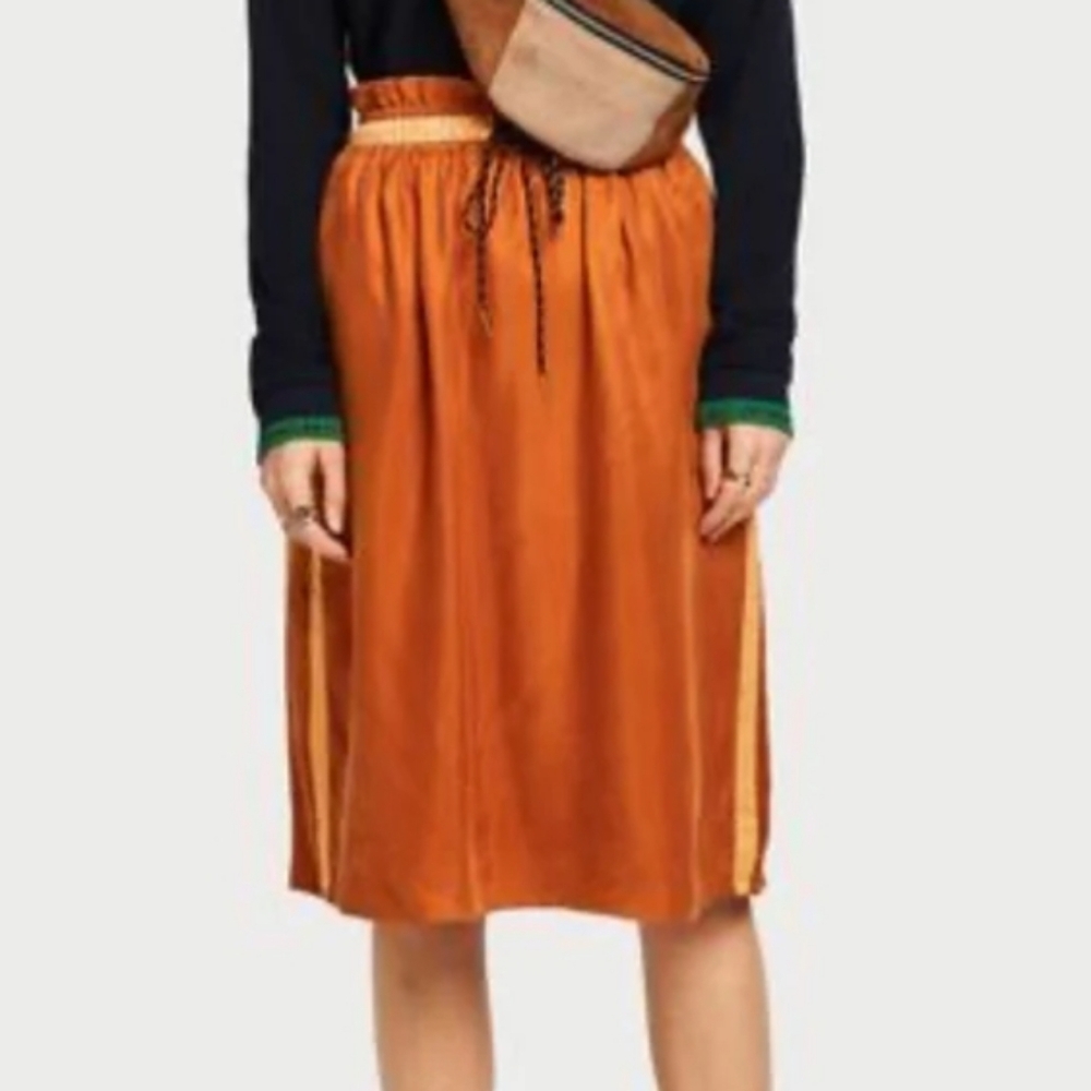 Maison Scotch Paper Bag Waist Midi Skirt